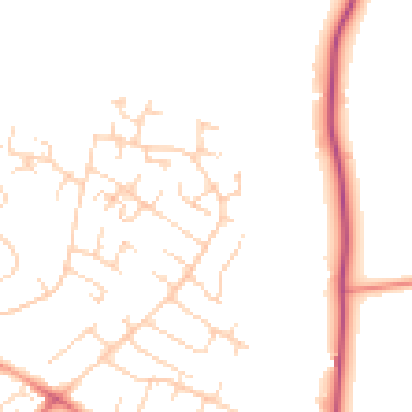 Daytime road noise heatmap for NG5 8DE