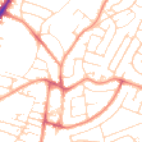 Daytime road noise heatmap for NG5 8DQ