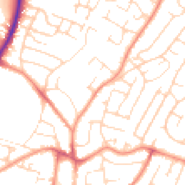 Daytime road noise heatmap for NG5 8FF