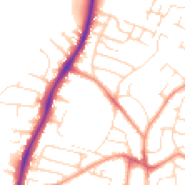 Daytime road noise heatmap for NG5 8GY