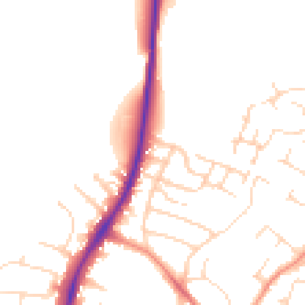 Daytime road noise heatmap for NG5 8HW