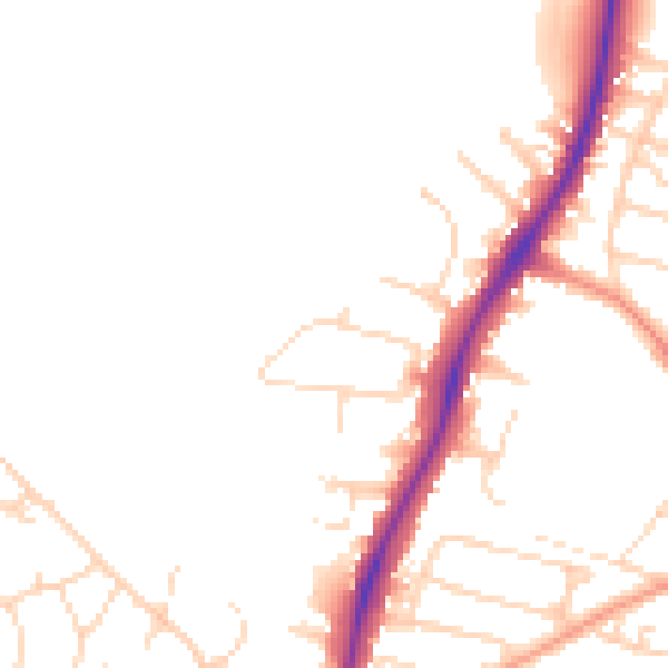 Daytime road noise heatmap for NG5 8JF