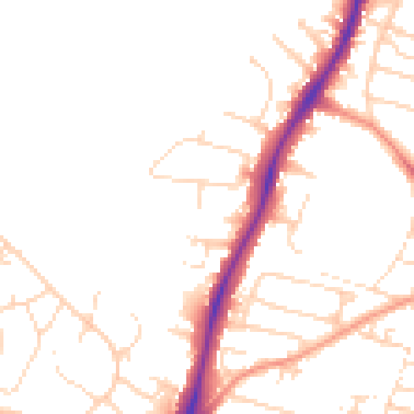Daytime road noise heatmap for NG5 8JJ