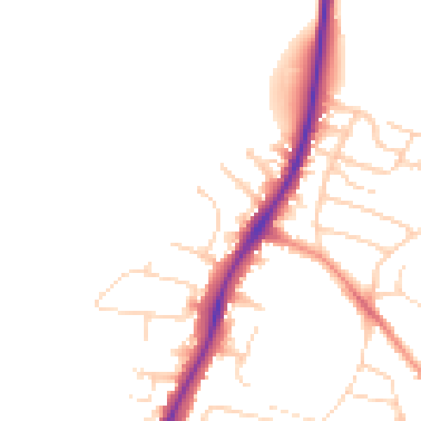Daytime road noise heatmap for NG5 8JS