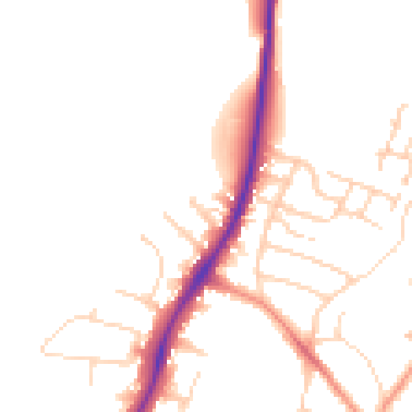 Daytime road noise heatmap for NG5 8JU