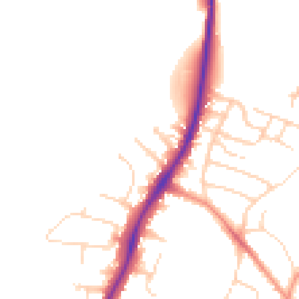 Daytime road noise heatmap for NG5 8JW