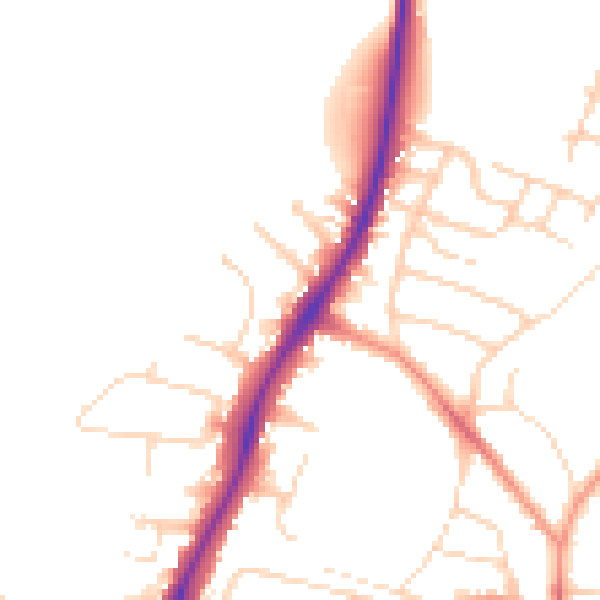 Daytime road noise heatmap for NG5 8LA
