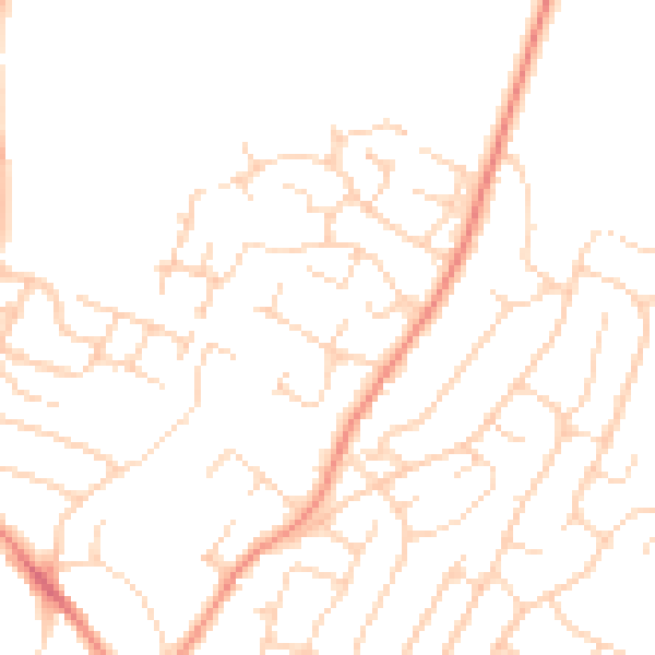 Daytime road noise heatmap for NG5 8LL