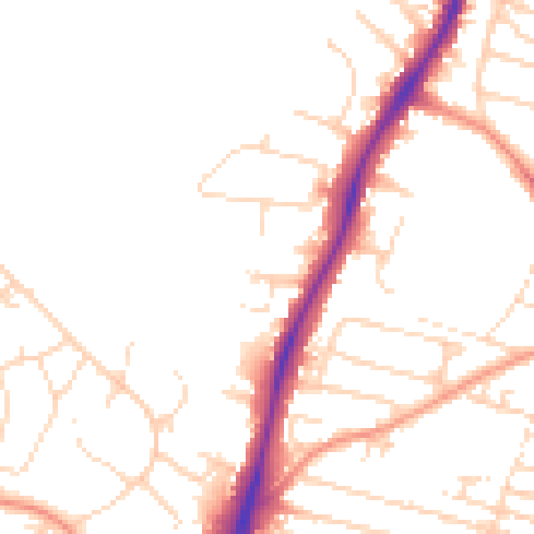 Daytime road noise heatmap for NG5 8LU