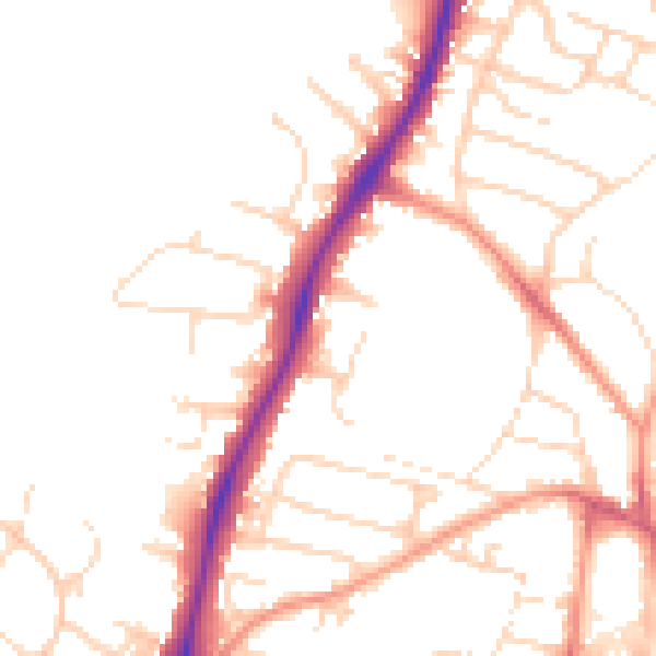 Daytime road noise heatmap for NG5 8LX
