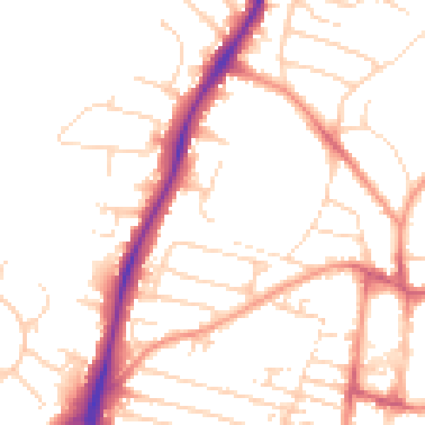 Daytime road noise heatmap for NG5 8LZ