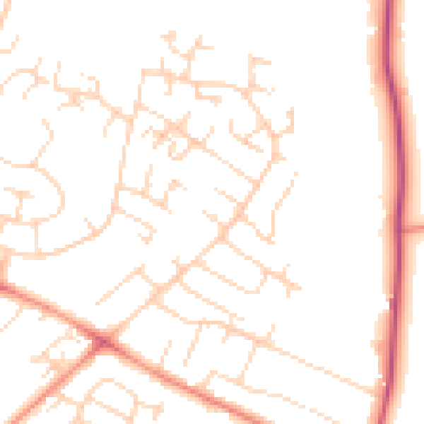 Daytime road noise heatmap for NG5 8QH