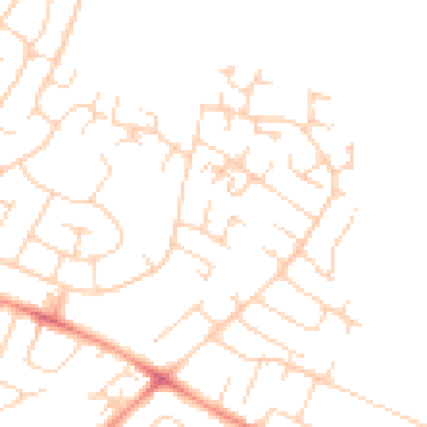 Daytime road noise heatmap for NG5 8QU