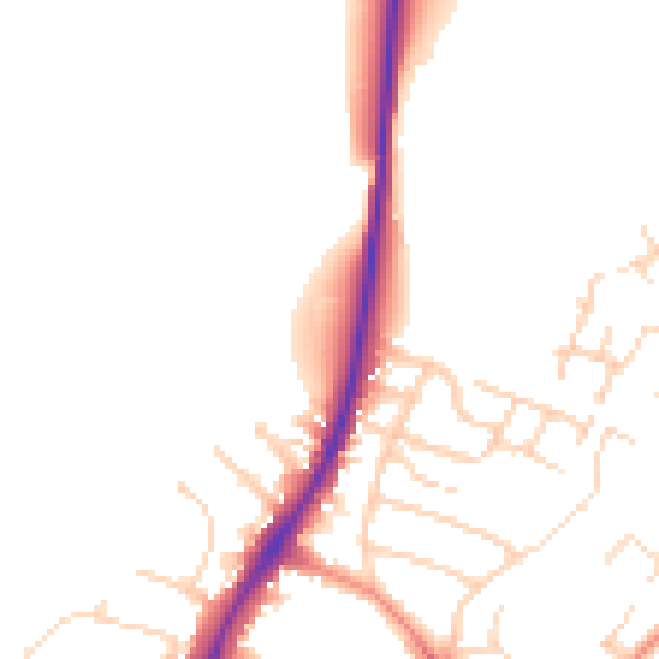 Daytime road noise heatmap for NG5 8RQ