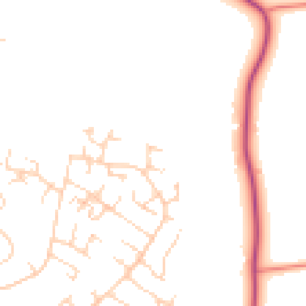 Daytime road noise heatmap for NG5 8RY
