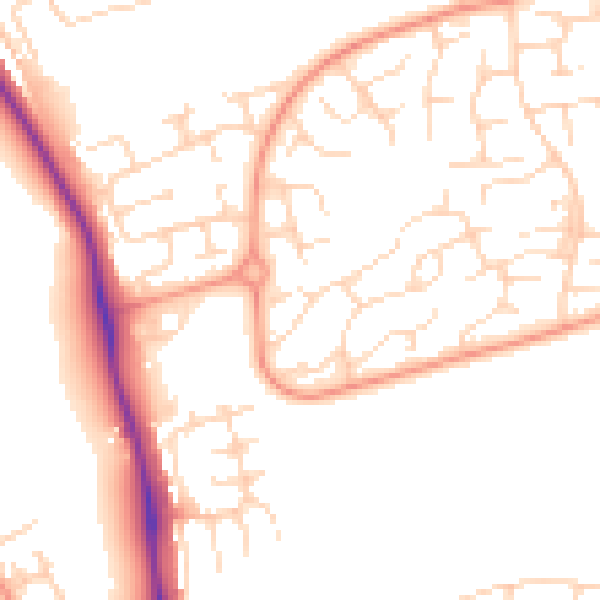 Daytime road noise heatmap for NG5 9AB