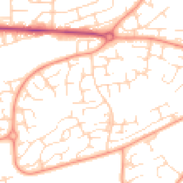 Daytime road noise heatmap for NG5 9HT