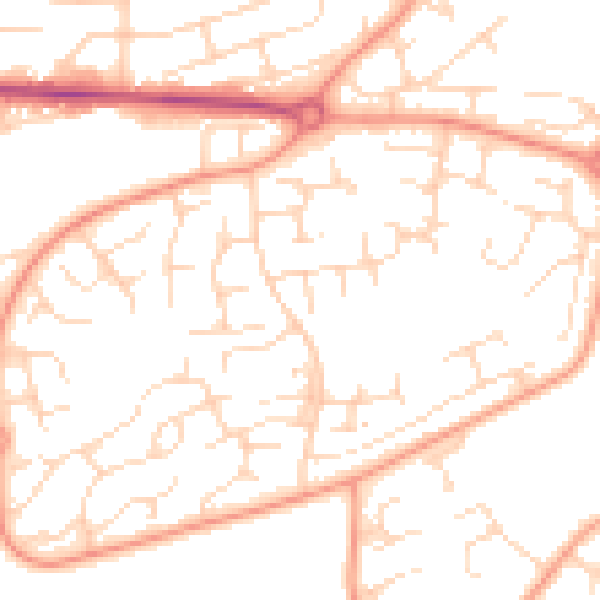 Daytime road noise heatmap for NG5 9LR