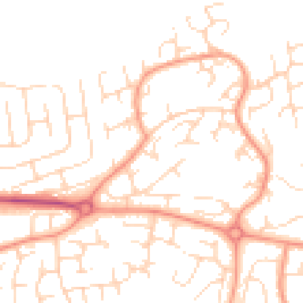 Daytime road noise heatmap for NG5 9NX