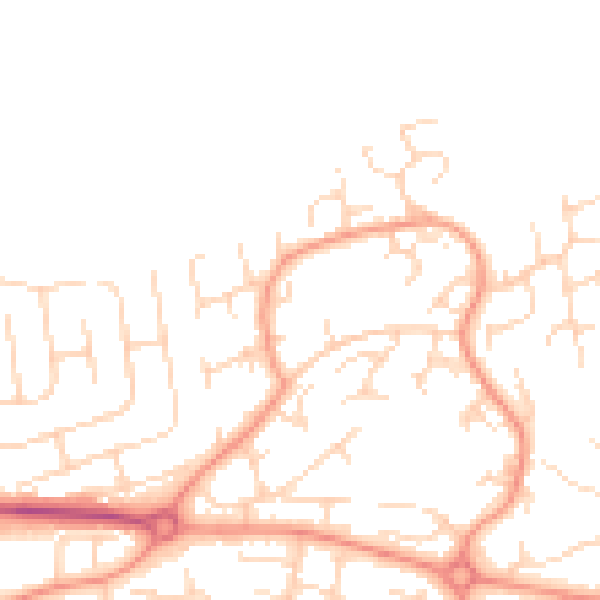Daytime road noise heatmap for NG5 9PF