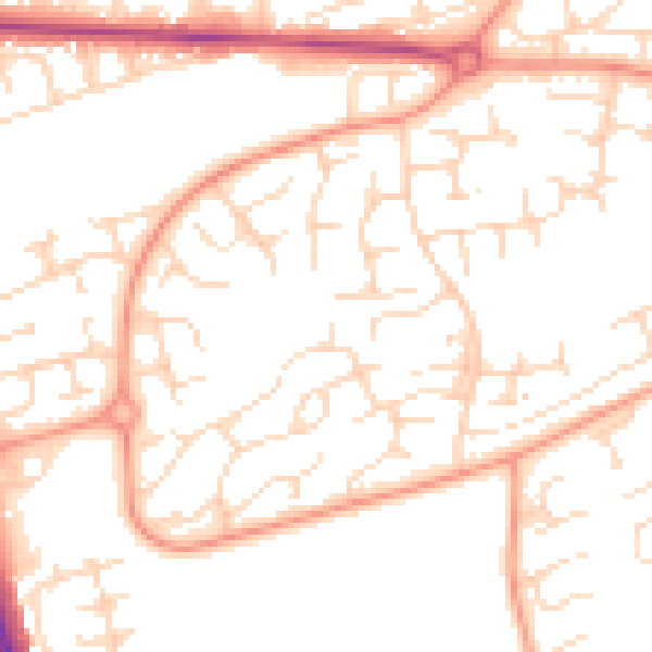 Daytime road noise heatmap for NG5 9RN