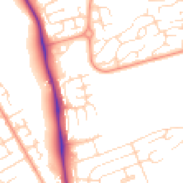 Daytime road noise heatmap for NG5 9RT