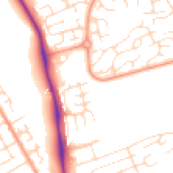 Daytime road noise heatmap for NG5 9RX