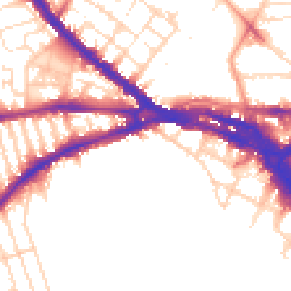 Daytime road noise heatmap for NG7 1AA