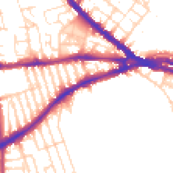 Daytime road noise heatmap for NG7 1AG