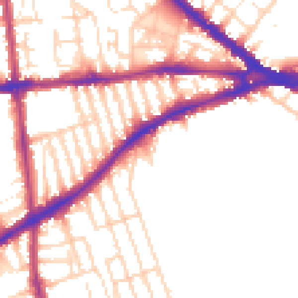 Daytime road noise heatmap for NG7 1AN