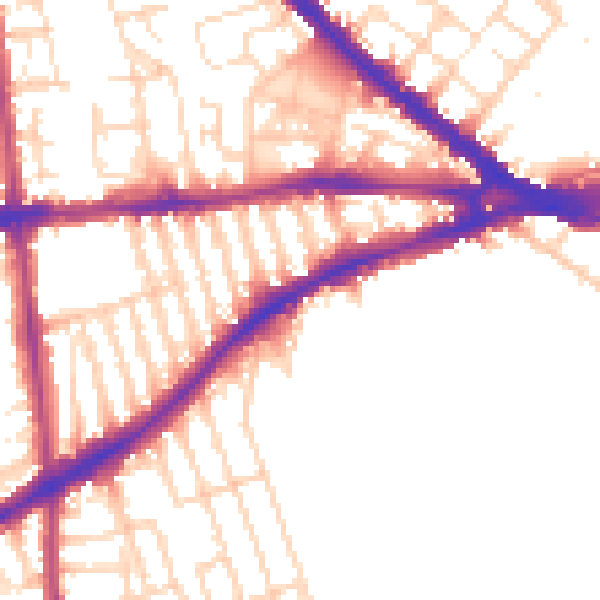 Daytime road noise heatmap for NG7 1AP