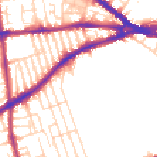 Daytime road noise heatmap for NG7 1AR