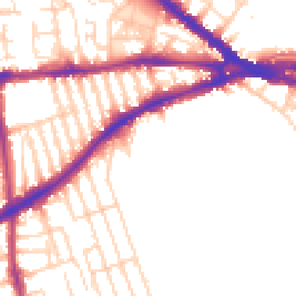Daytime road noise heatmap for NG7 1AU