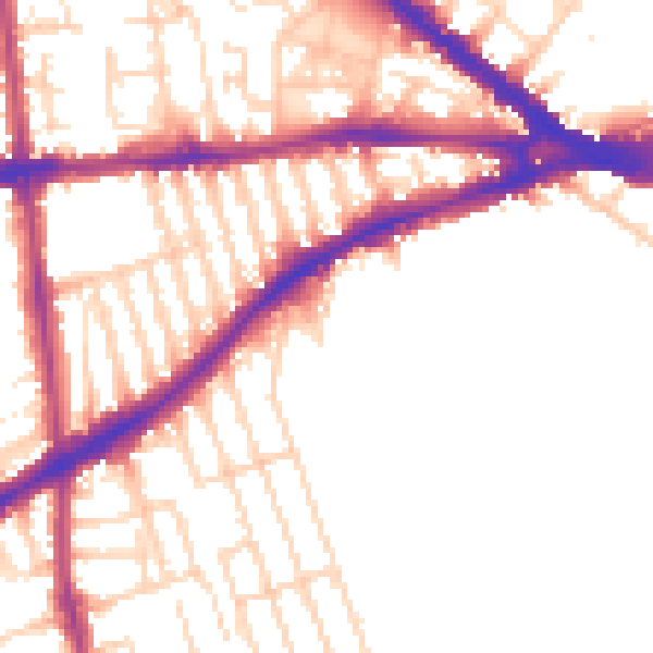 Daytime road noise heatmap for NG7 1AW