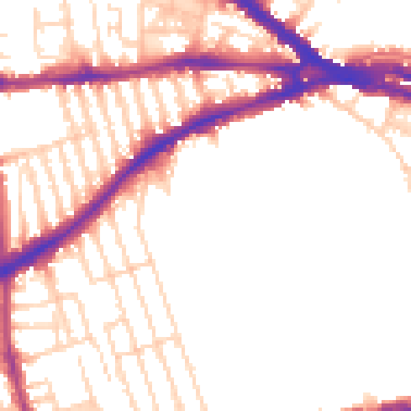 Daytime road noise heatmap for NG7 1AY