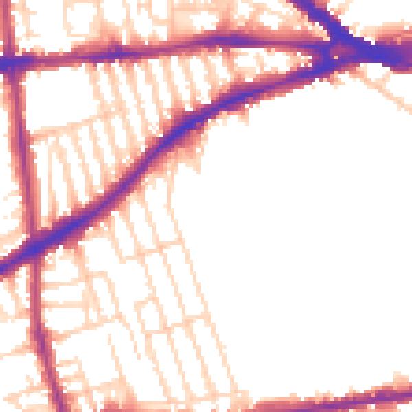 Daytime road noise heatmap for NG7 1AZ