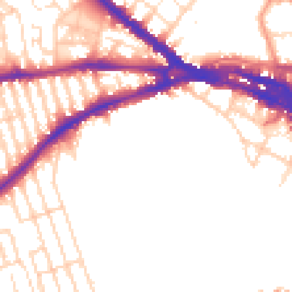 Daytime road noise heatmap for NG7 1BA