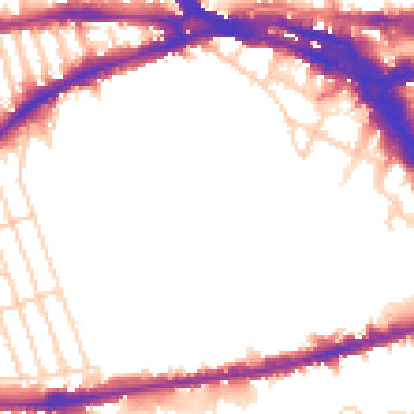 Daytime road noise heatmap for NG7 1BB