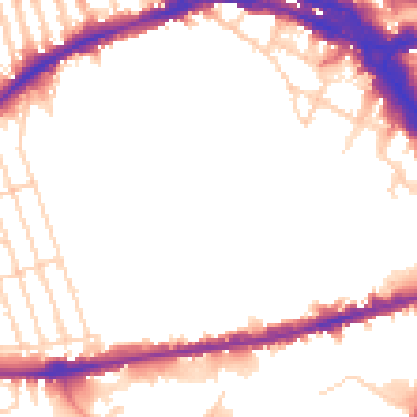 Daytime road noise heatmap for NG7 1BE