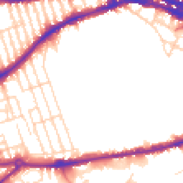 Daytime road noise heatmap for NG7 1BL