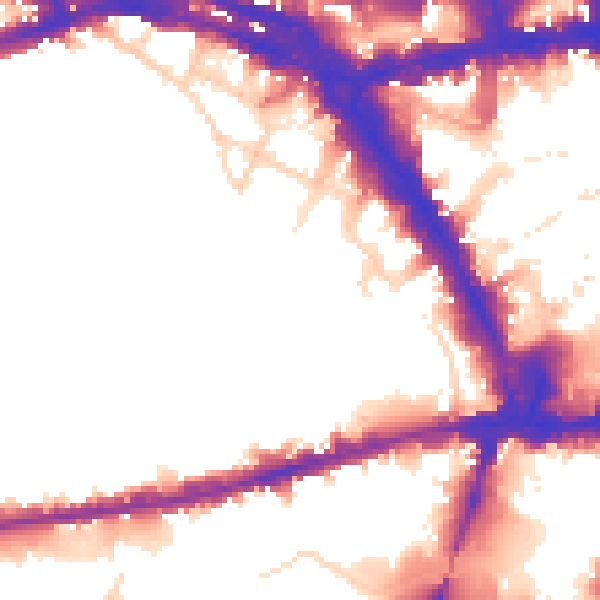 Daytime road noise heatmap for NG7 1BQ