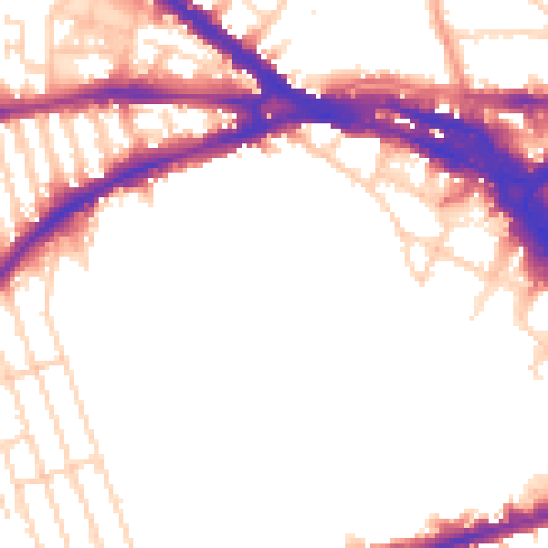 Daytime road noise heatmap for NG7 1BY