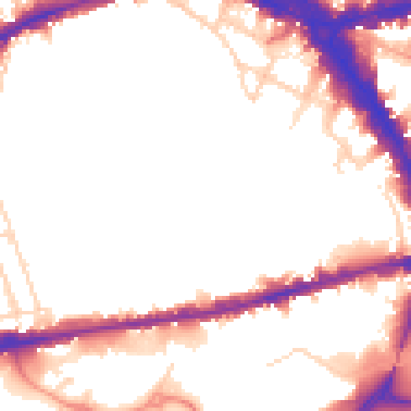 Daytime road noise heatmap for NG7 1DA