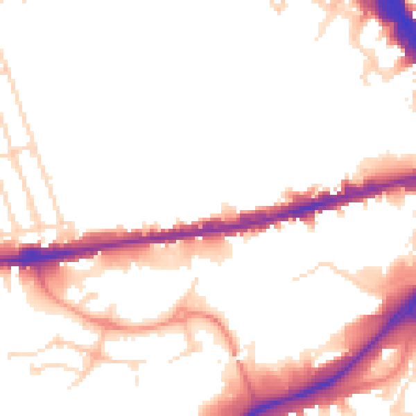 Daytime road noise heatmap for NG7 1DH