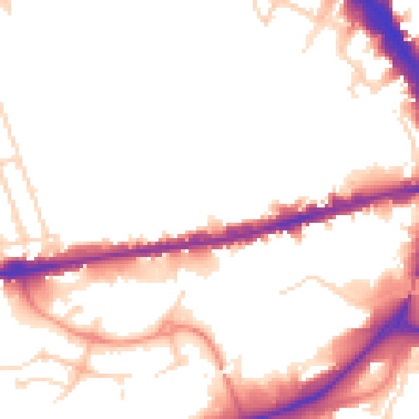 Daytime road noise heatmap for NG7 1DJ