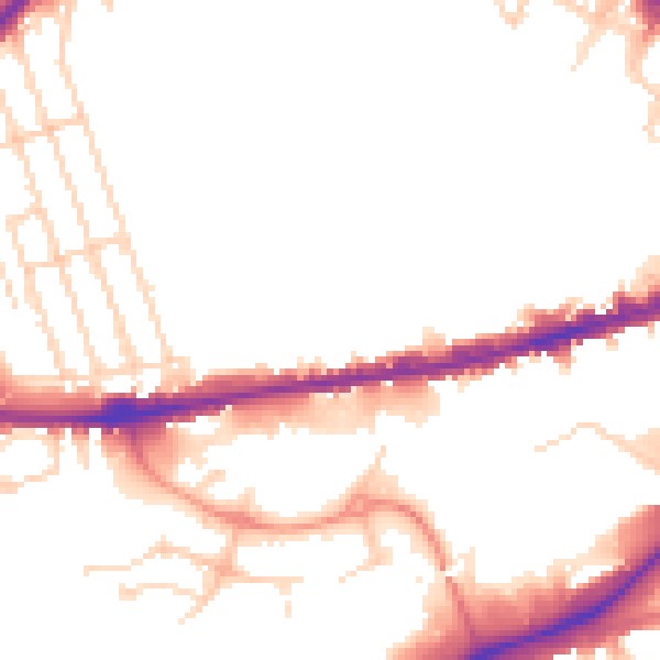Daytime road noise heatmap for NG7 1DR