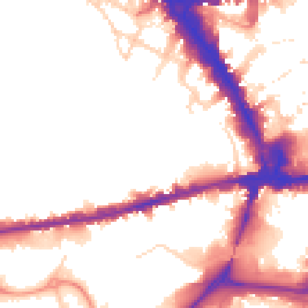 Daytime road noise heatmap for NG7 1ES