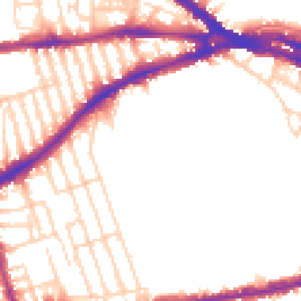 Daytime road noise heatmap for NG7 1EY