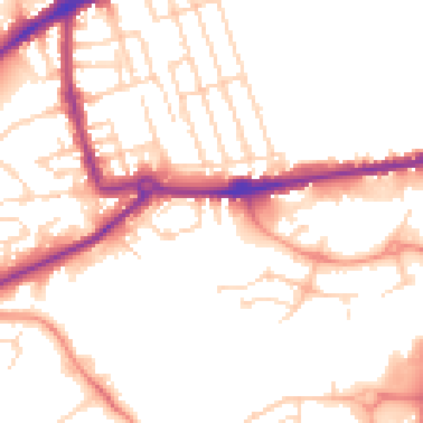 Daytime road noise heatmap for NG7 1HB