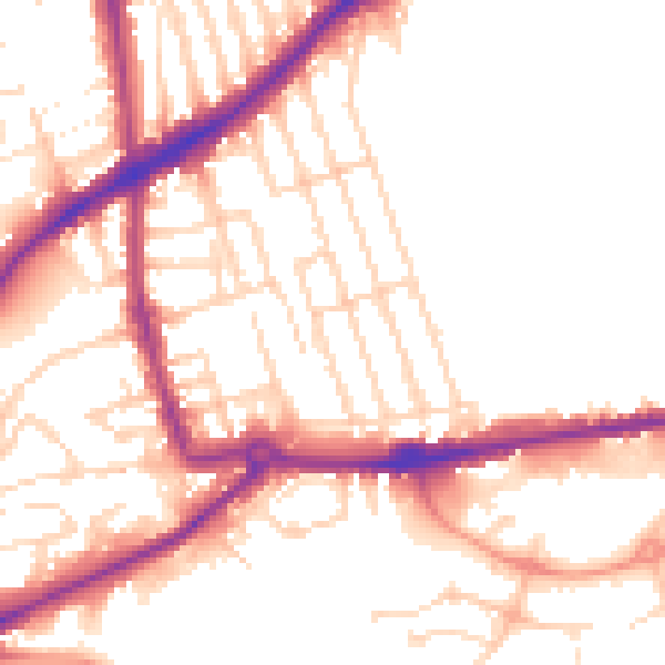 Daytime road noise heatmap for NG7 1JY